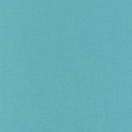 Papier peint Linen Uni bleu turquoise moyen - LINEN - Caselio - INN68526623