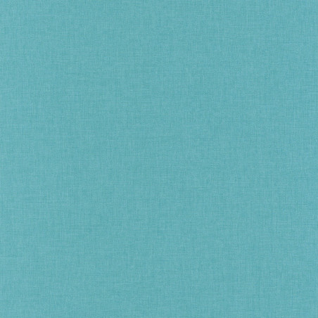 Papier peint Linen Uni bleu turquoise moyen - LINEN - Caselio - INN68526623