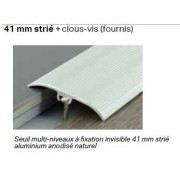 2,70mx41mm - Barre de seuil Alu naturel strié - invisible multi-niveaux. Dinafix - DINAC