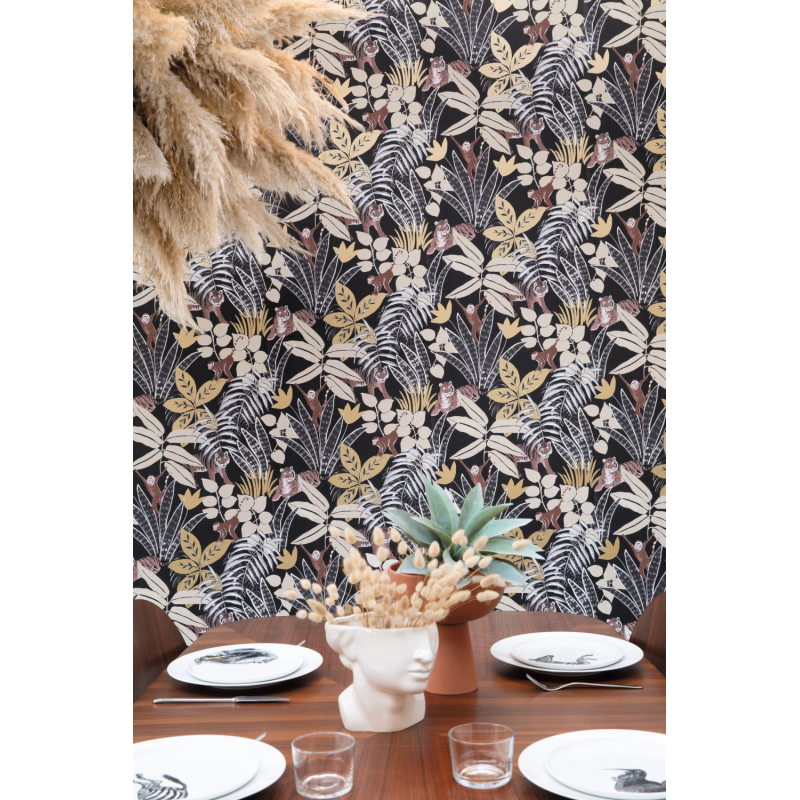 Papier peint AVENTURE noir beige doré - L'ESCAPADE - Caselio - EPA102319248