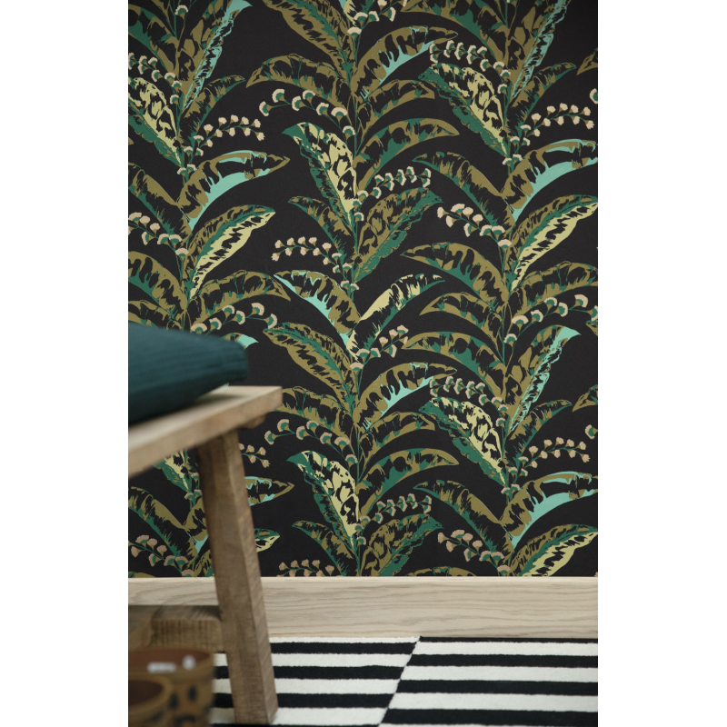 Papier peint EPOPEE noir vert kaki - L'ESCAPADE - Caselio - EPA102339752