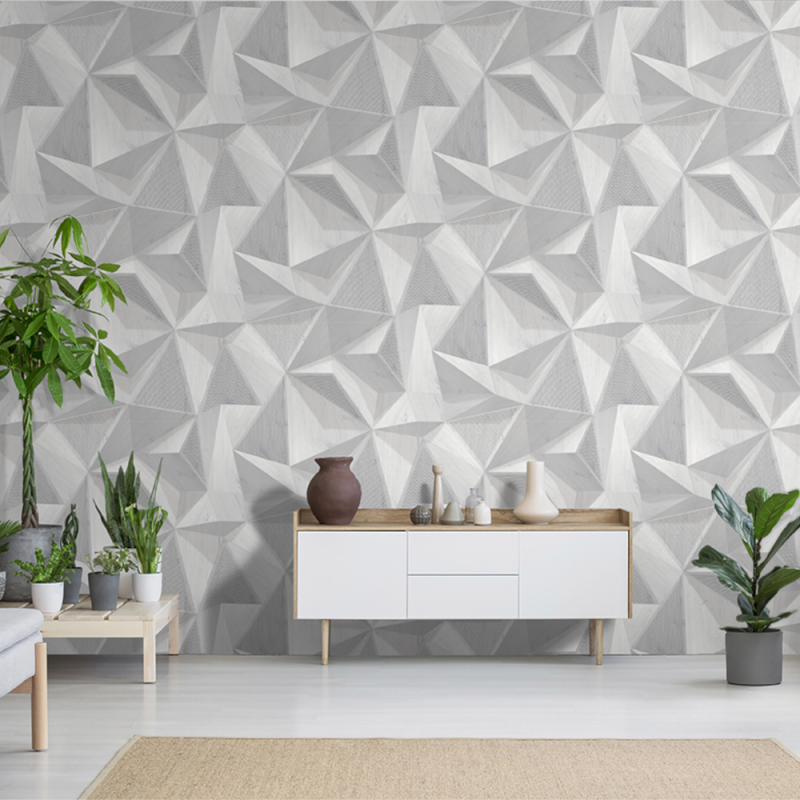 Papier peint Bois 3D gris - ONYX - Ugepa - M351-09