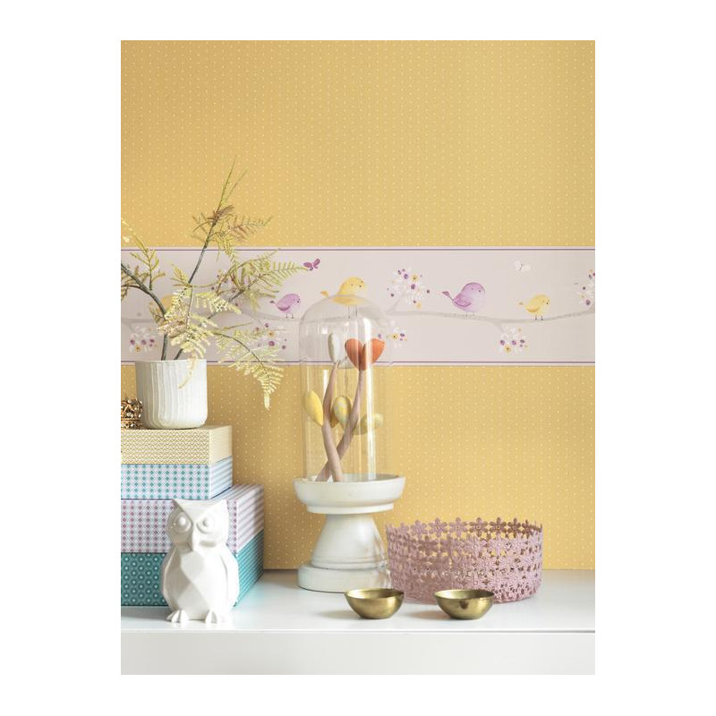 Papier peint intissé enfant à motif Pois jaune - MY LITTLE WORLD Casadeco
