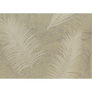 Papier peint vinyle sur intissé Palmes Retro argenté, fond beige - EDEN - Ugepa - J98207
