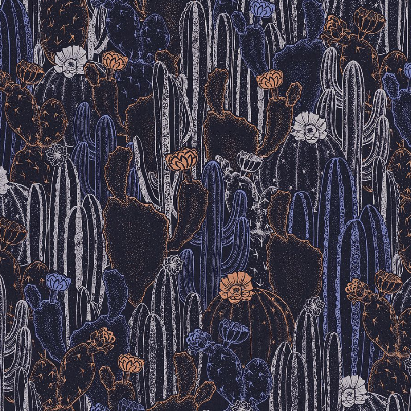 Papier peint Cactaceae violine - BOTANICA - Casadeco - BOTA85925236