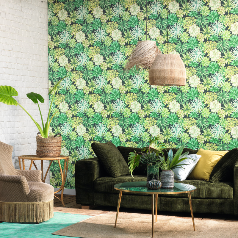 Papier peint Echeveria vert jungle - BOTANICA - Casadeco - BOTA85917396