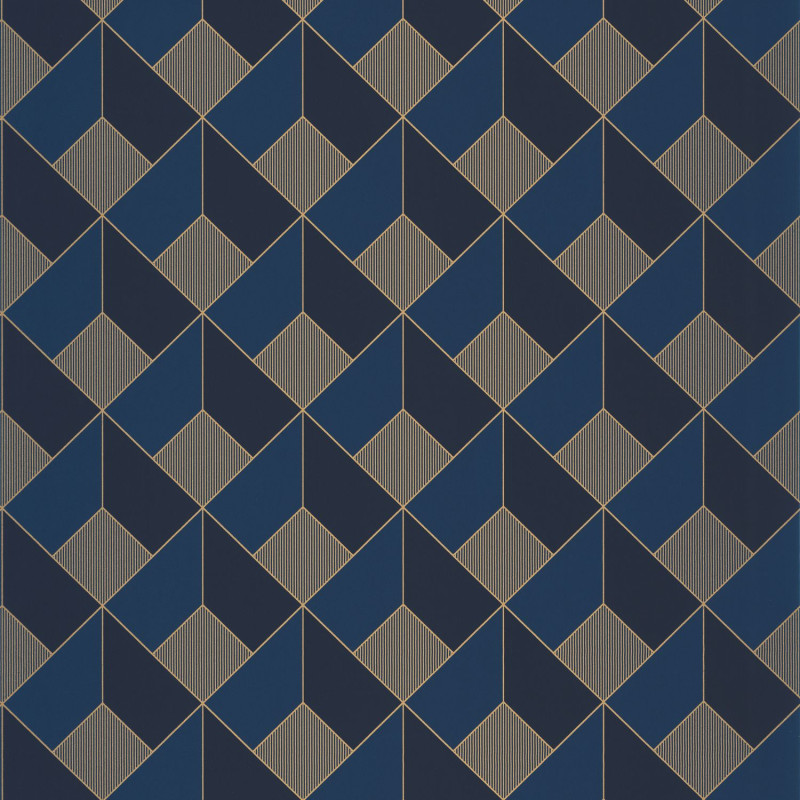 Papier peint Spaces Square midnight blue doré - ONLY BLUE - Caselio - ONB100126328