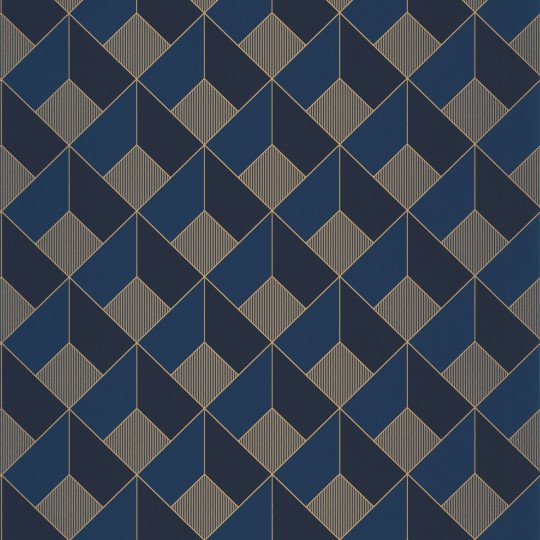 Papier peint Spaces Square midnight blue doré - ONLY BLUE - Caselio - ONB100126328