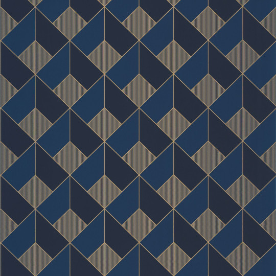 Papier peint Spaces Square midnight blue doré - ONLY BLUE - Caselio - ONB100126328