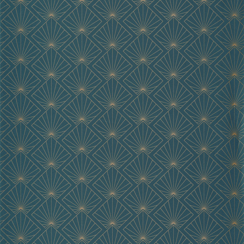 Papier peint Sunrise teal blue doré - ONLY BLUE - Caselio - ONB101236100