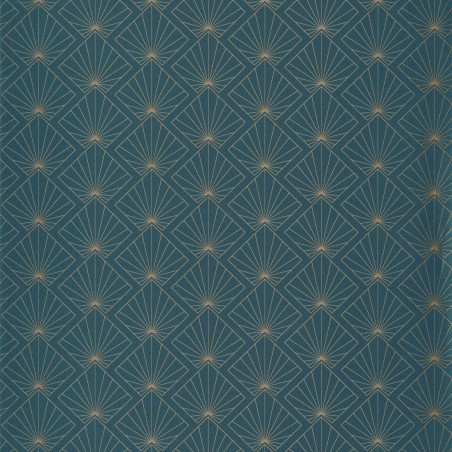 Papier peint Sunrise teal blue doré - ONLY BLUE - Caselio - ONB101236100