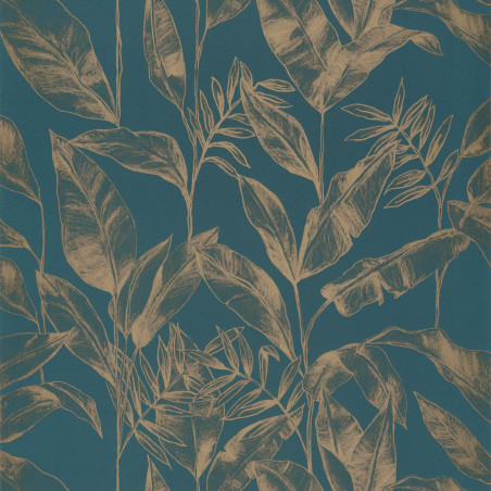 Papier peint Delicate teal blue doré  - ONLY BLUE - Caselio - ONB102636124