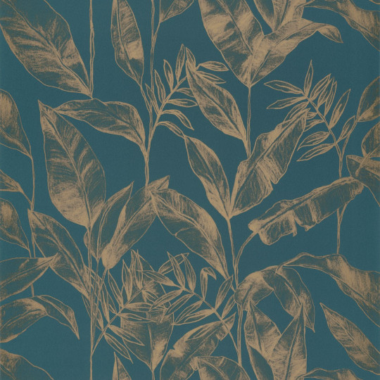 Papier peint Delicate teal blue doré- ONLY BLUE - Caselio - ONB102636124