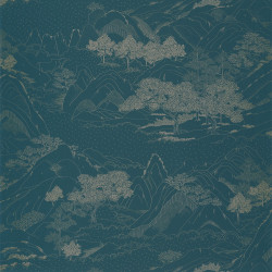 Papier peint Journey teal blue doré - ONLY BLUE - Caselio - ONB102646160
