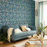 Papier peint Elegante teal blue doré - ONLY BLUE - Caselio - ONB102676100