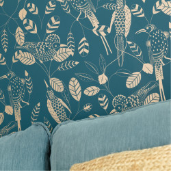 Papier peint Elegante teal blue doré - ONLY BLUE - Caselio - ONB102676100