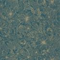 Papier peint Tropical Sun teal blue doré - ONLY BLUE - Caselio - ONB102686123