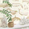 Papier peint Whale Done blanc doré - SEA YOU SOON - Caselio - SYO102790266