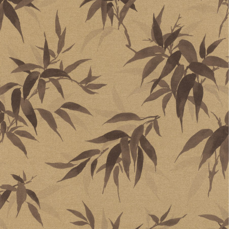Papier peint Bambous marron fond beige - KIMONO - Rasch - 409765