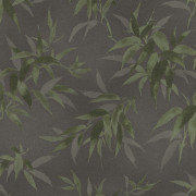 Papier peint Bambous vert fond noir - KIMONO - Rasch - 409772