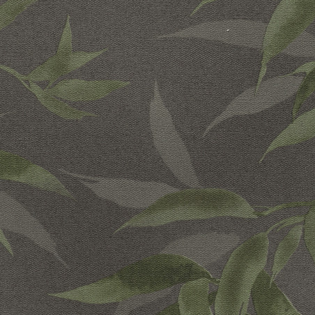 Papier peint Bambous vert fond noir - KIMONO - Rasch - 409772