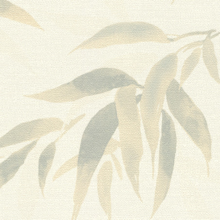 Papier peint Bambous vert jade fond perle - KIMONO - Rasch - 409741