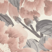 Papier peint Floraison rose poudrée gris fond blanc - KIMONO - Rasch - 408331
