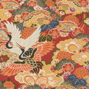 Papier peint Japon jaune orange - KIMONO - Rasch - 409345