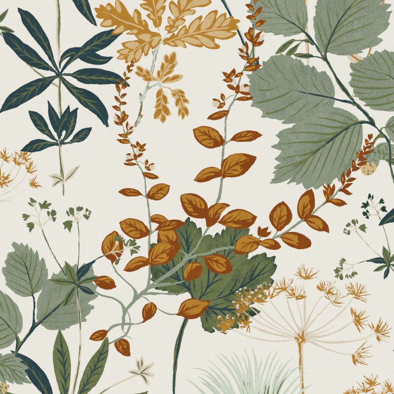 Papier peint Herbario Olive - OLIVIA - Zoom by Masureel - OLI003