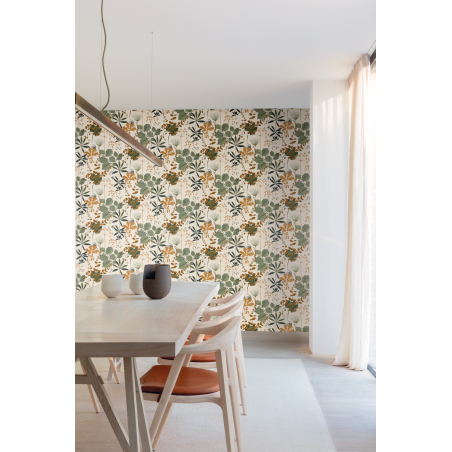 Papier peint Herbario Olive - OLIVIA - Zoom by Masureel - OLI003