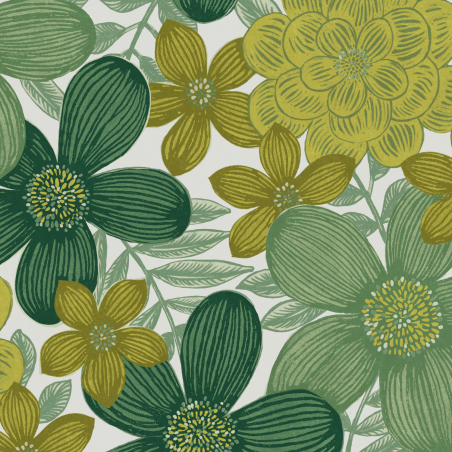 Papier peint Marigold Greenery - OLIVIA - Zoom by Masureel - OLI103