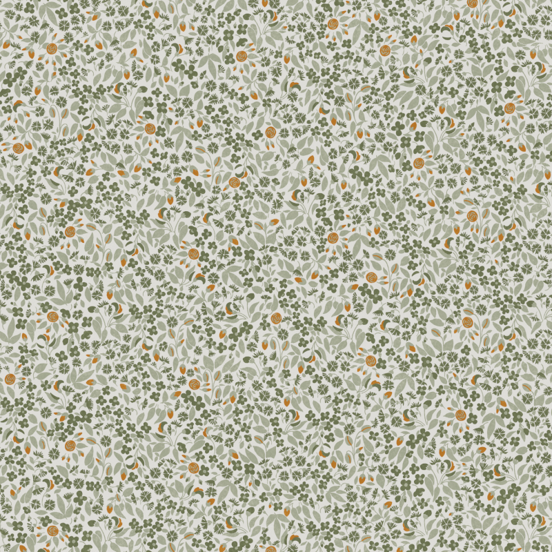 Papier peint Wildflower Olive - OLIVIA - Zoom by Masureel - OLI604