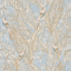 Papier peint Enchantment bleu fumée irisé doré - DREAM GARDEN - Caselio - DGN102256070