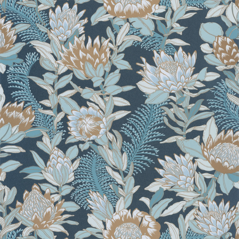 Papier peint Fragrance bleu minuit doré - DREAM GARDEN - Caselio - DGN102246125