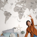 Panoramique Our Planet World Map noir blanc - BEAUTY FULL IMAGE 2 - Caselio - BFM102039918