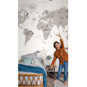 Panoramique Our Planet World Map noir blanc - BEATYFULL IMAGE 2 - Caselio - BFM102039918