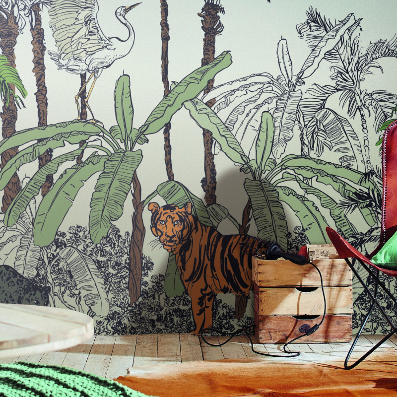 Panoramique La Jungle Enchantée multicouleurs - BEATYFULL IMAGE 2 - Caselio - BFM102433296