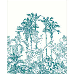 Panoramique La Jungle Enchantée bleu - BEAUTY FULL IMAGE 2 - Caselio - BFM102436060