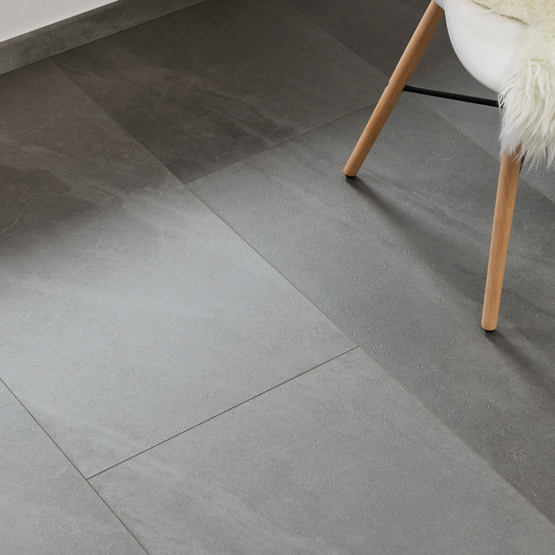 Dalle céramique clipsable "Katla 50CERA0495B" gris foncé - Ceratouch - CORETEC
