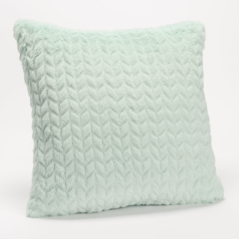 Coussin chevron uni vert d'eau - 40x40cm - Amadeus