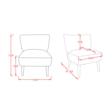 Fauteuil Tanzanie brun - 71x65x62cm - Amadeus - 152655