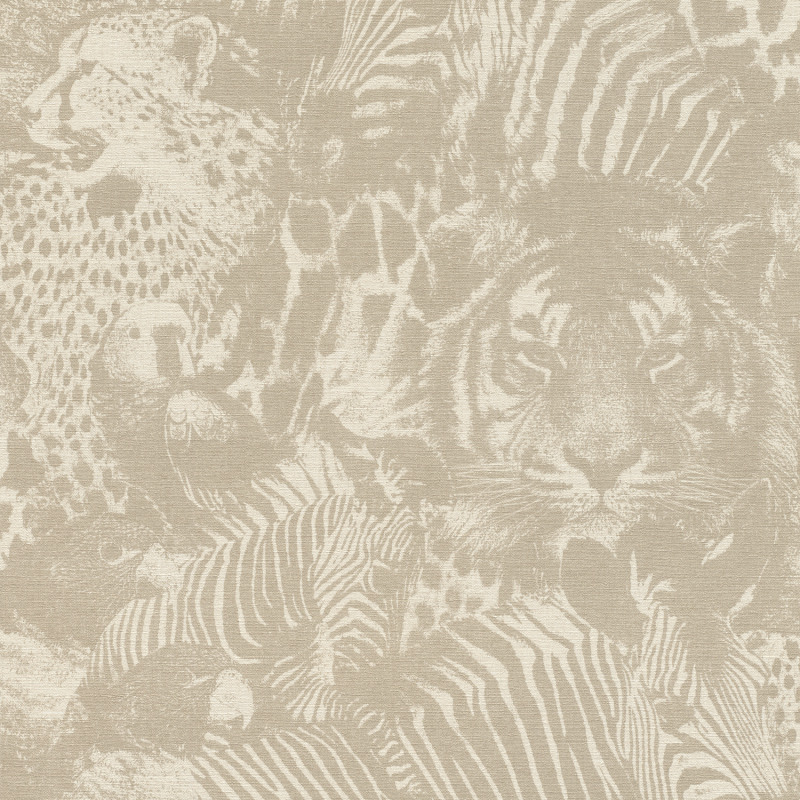 Papier peint Safari beige - KALAHARI - Rasch - 704716
