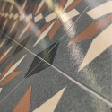 Sol PVC - Scottsdale 691M carreaux bleu/gris brillant - Optima Retro-Tex BEAUFLOR - rouleau 4M