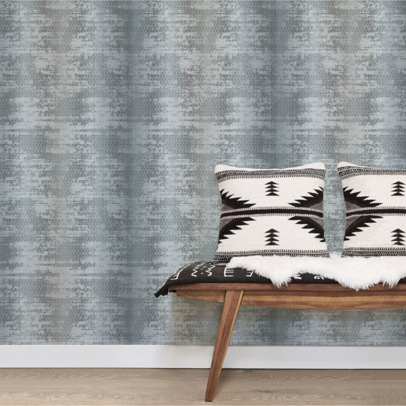 Papier peint Tissage bleu et noir - BAMAKO - Lutèce - G78288