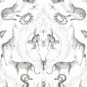 Papier peint Ménagerie blanc et gris - BAMAKO - Lutèce - G78314