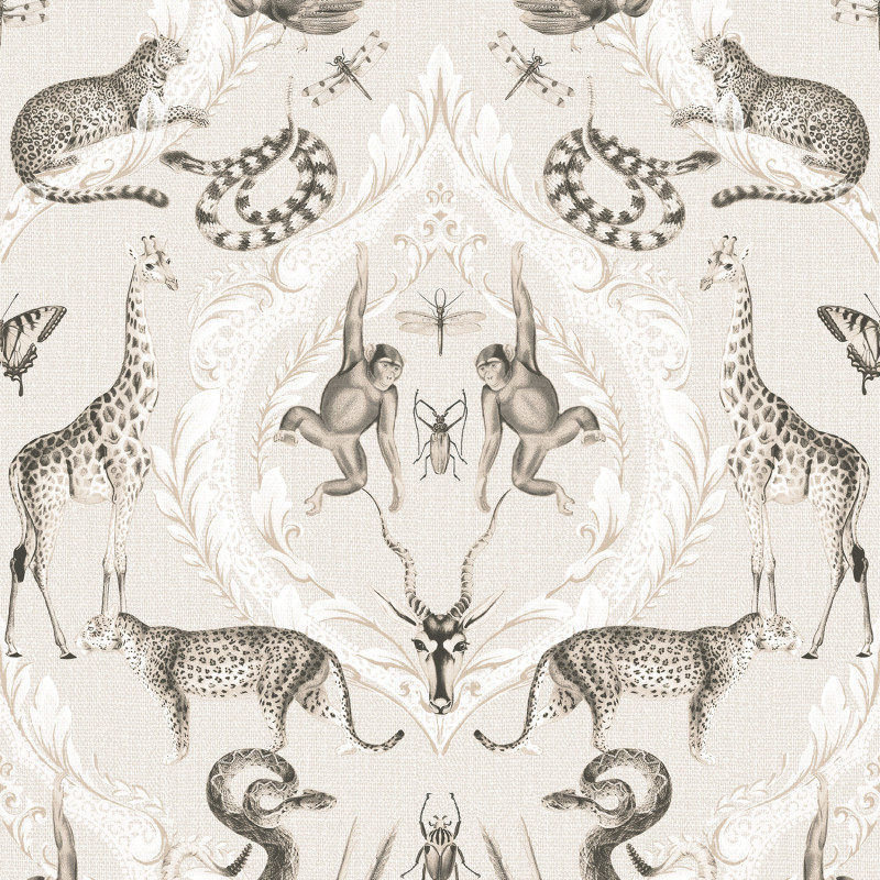 Papier peint Ménagerie beige - BAMAKO - Lutèce - G78309