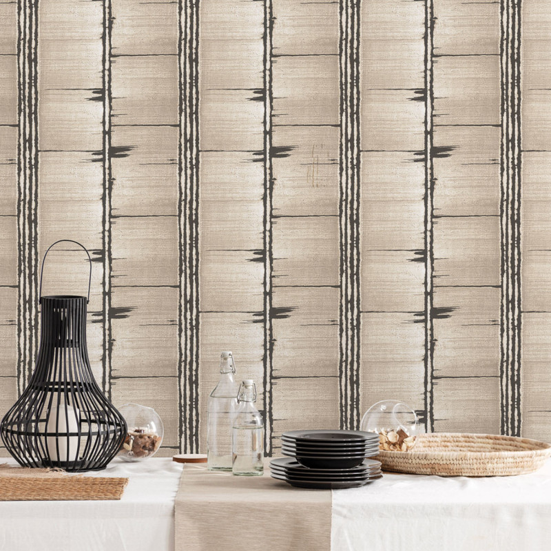 Papier peint Ecorce taupe et noir - BAMAKO - Lutèce - G78285