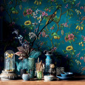 Papier peint Oiseau Paradis bleu pétrole - BLOOM - Lutèce - BLO443