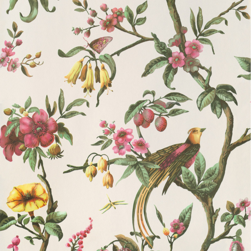 Papier peint Oiseau Paradis blanc - BLOOM - Lutèce - BLO446