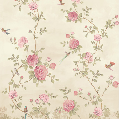 Papier peint Décor Mural Rosier beige 4 Lés - BLOOM - Lutèce - BLO458DX